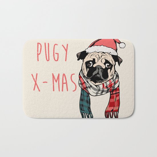 Pugy X-Mas Bath Mat