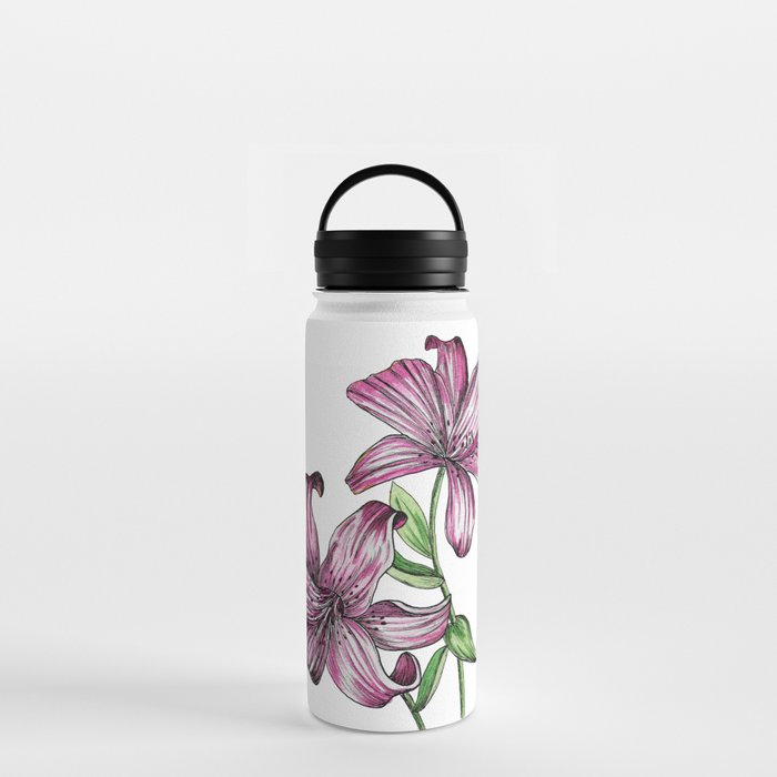 Watercolor Lily Water Bottle