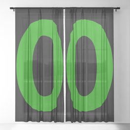 Number 0 (Green & Black) Sheer Curtain
