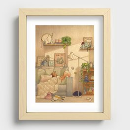Couch Nap Recessed Framed Print