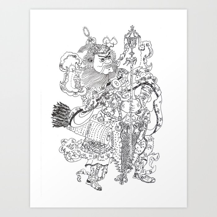 Door God Drawing Art Print By Fuquanjunze Society6