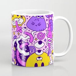 Colorful Funky 90s Smiley Trip Sketch Doodle Coffee Mug