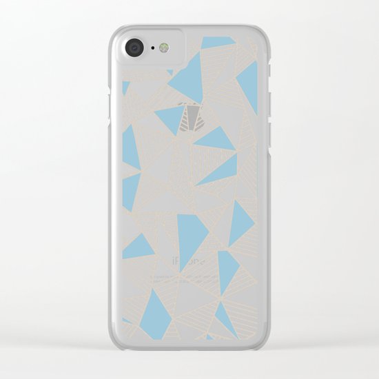 Ab Nude Lines with Blue Blocks Clear iPhone Case