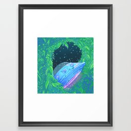 UFO Landing Framed Art Print
