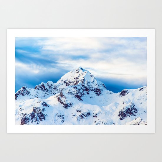Snow Covered Mountain Art Print
