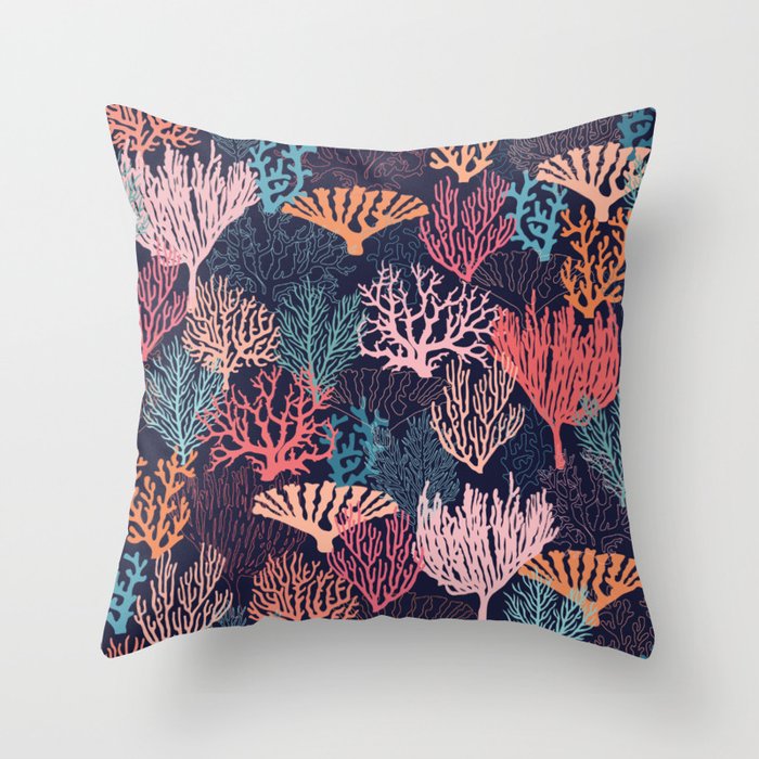 Dark coral throw pillows clearance