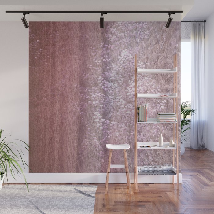 rusty pink shimmering ivy wall Wall Mural