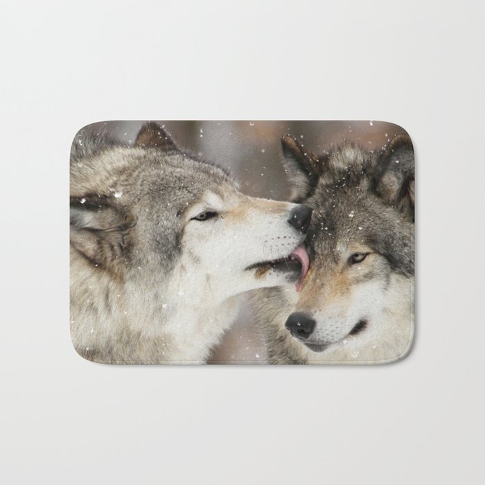 Wolf Kisses Bath Mat