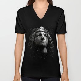 Grunge goth statue head aesthetic graphic black V Neck T Shirt