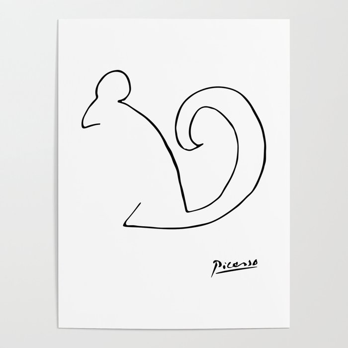Picasso Rabbits Line Drawing, Animals Sketch Canvas Print |  .ng