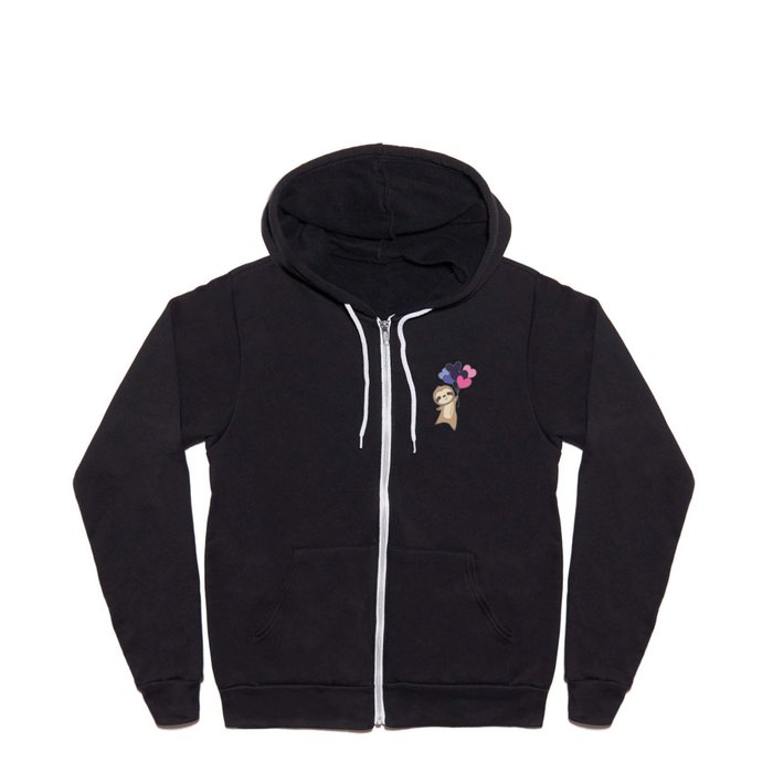 Omnisexual Flag Gay Pride Lgbtq Heart Sloth Full Zip Hoodie