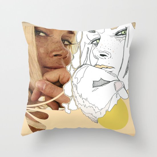 vintage peach Throw Pillow
