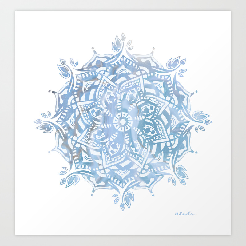 Baby Blue Mandala Art Print