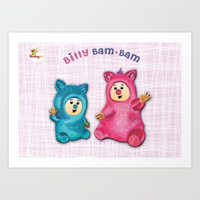 Billy Bam Bam with vintage pink background Baby TV Art Print by funkie  workz | Society6