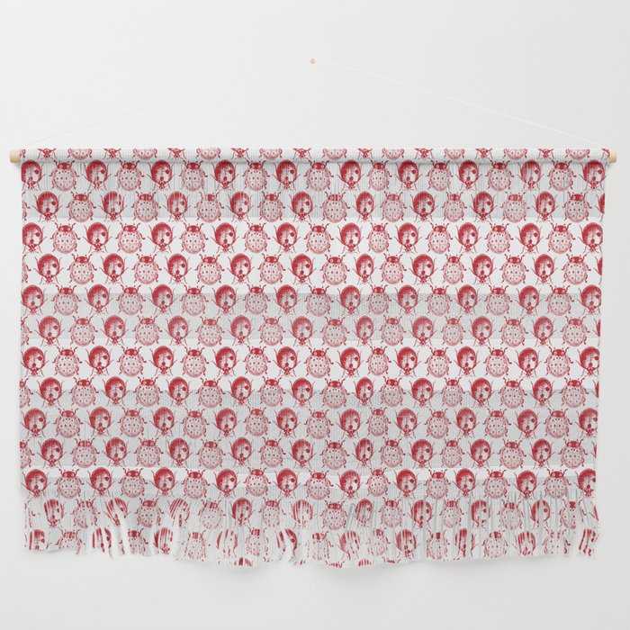 Ladybug Pattern | Red and White | Vintage Ladybugs | Ladybirds | Wall Hanging
