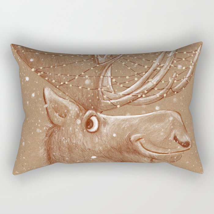 Moose Christmas Rectangular Pillow