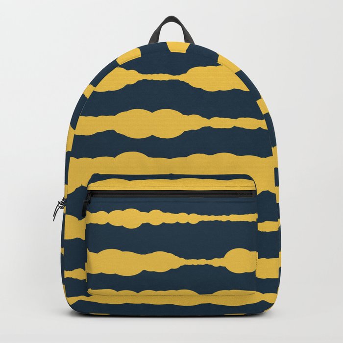 Macrame Stripes in Mustard Yellow and Navy Blue Backpack
