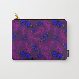 blue butterfly in purple with pink Carry-All Pouch