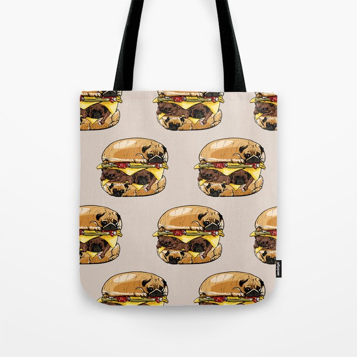 Pugs Burger Tote Bag by Huebucket | Society6