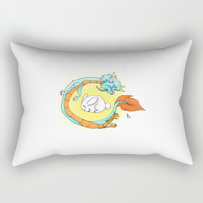 The Rabbit and the Dragon Rectangular Pillow