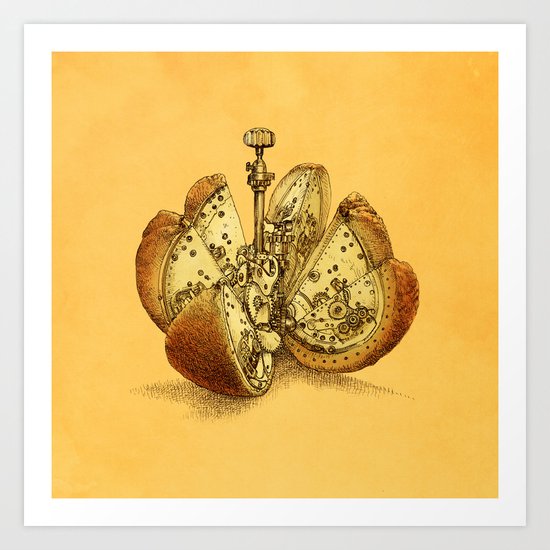 Steampunk Orange Art Print