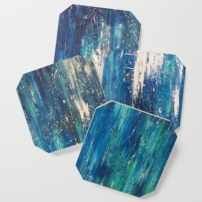 water, abstract painting Coaster