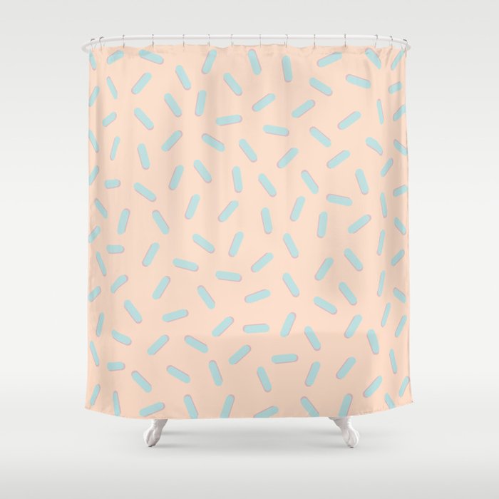 Memphis Bacteria Pattern Pastel Colors Peach Baby Blue Shower Memphis Bacteria Pattern Pastel Colors Peach Baby Blue Shower Curtain