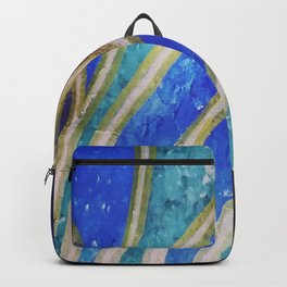 mermaid Backpack | Sea, Painting, Mystery, Mysterious, Figures, Abstract, Lines, Allure, Purple, Blue 