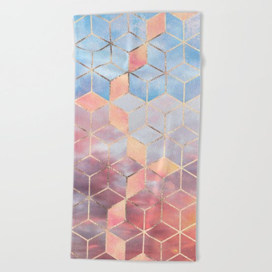 Magic Sky Cubes Beach Towel
