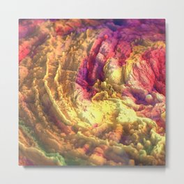 Abstract Voxel Landscape 18 Metal Print