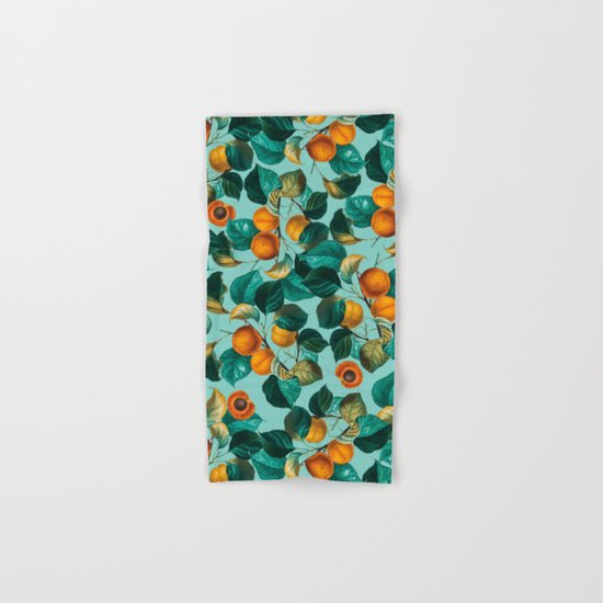 Peach and Leaf Pattern Hand & Bath Towel