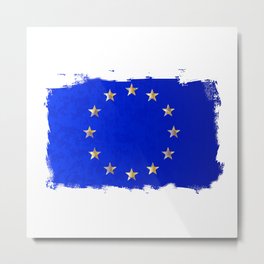 EU Flag Metal Print | Commonmarket, Europe, Blue, Illustration, United, Graphicdesign, Yellowstars, Digital, Concept, Eu 
