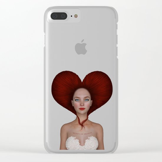 Queen of Hearts Clear iPhone Case