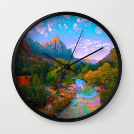 Flowing With The River Wall Clock