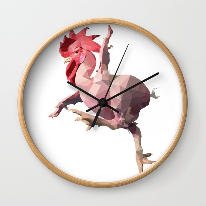 Naked Chicken (Low Poly Design) Wall Clock