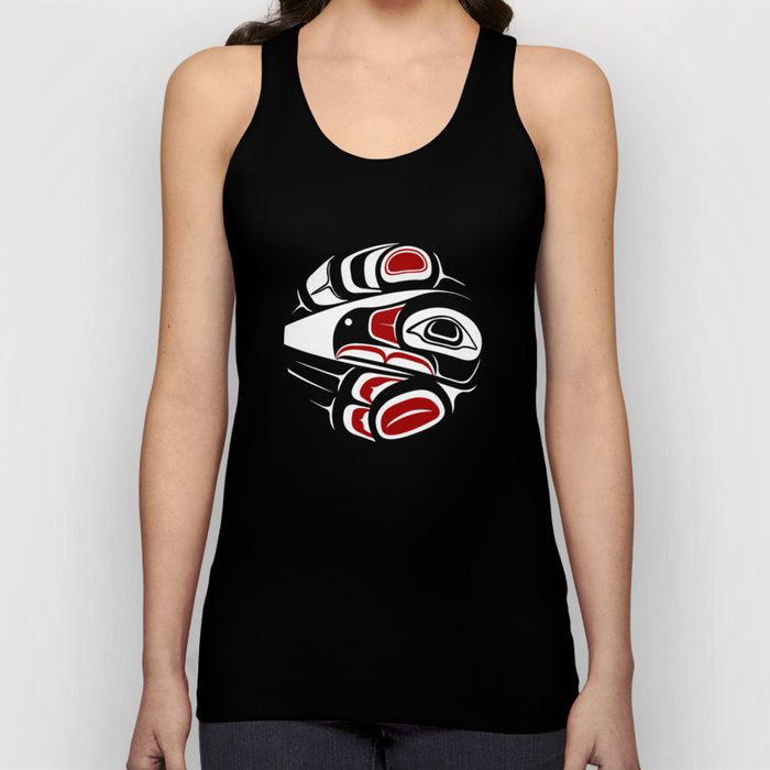 Raven Moon, formline circle, native indigenous art, pacific northwest, first nations, traditional design, sun, bird, thunder, eagle, crow, haida, salish Tank Top