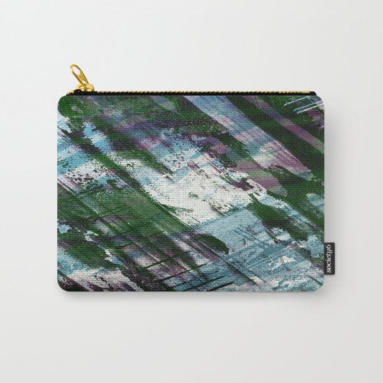 Escape! - Green, purple and cyan metallic abstract art Carry-All Pouch