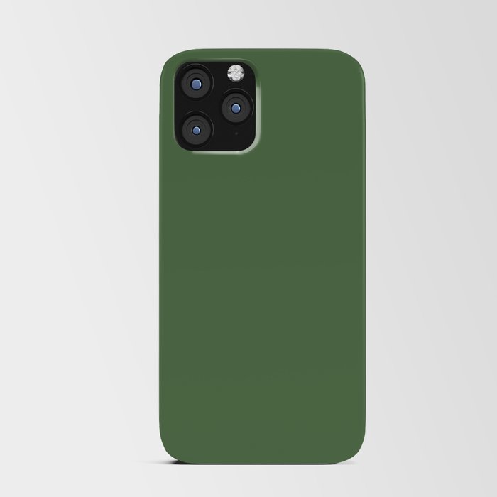 Dark Green Solid Color Pantone Willow Bough 18-0119 TCX Shades of Green Hues iPhone Card Case