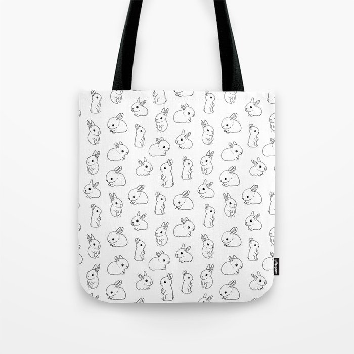 funny tiny bunny tote bag by annaalexeeva society6