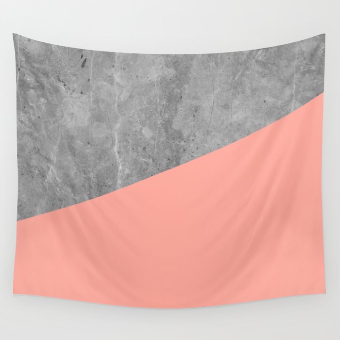 Coral Pink Concrete Wall Tapestry