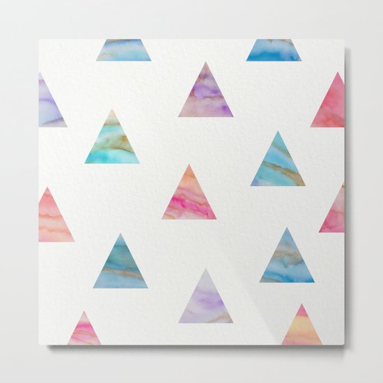Marble Triangles Metal Print