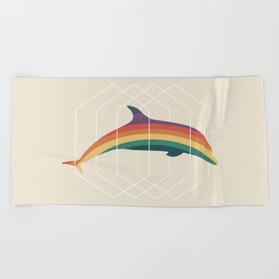 Calico Dolphin Beach Towel