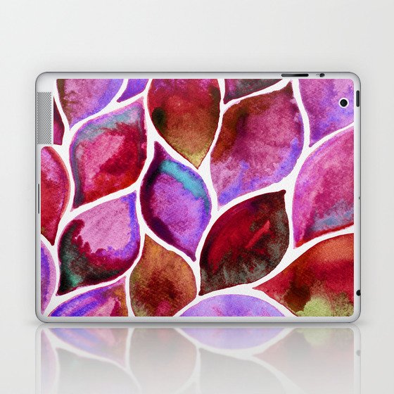 Watercolor Leaves bright violet Laptop & iPad Skin