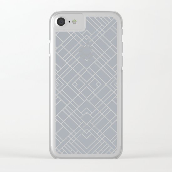 Map Outline 45 Grey Repeat Clear iPhone Case