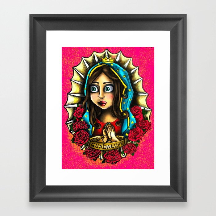 Lady Of Guadalupe (Virgen de Guadalupe) PINK VERSION Framed Art Print