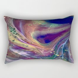 Aurora Borealis Acrylic Fluid Art Paint Pour Rectangular Pillow