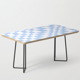 Warped Checkered Pattern (sky blue/white) Coffee Table
