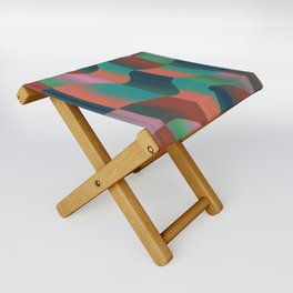 wiggly squares Folding Stool