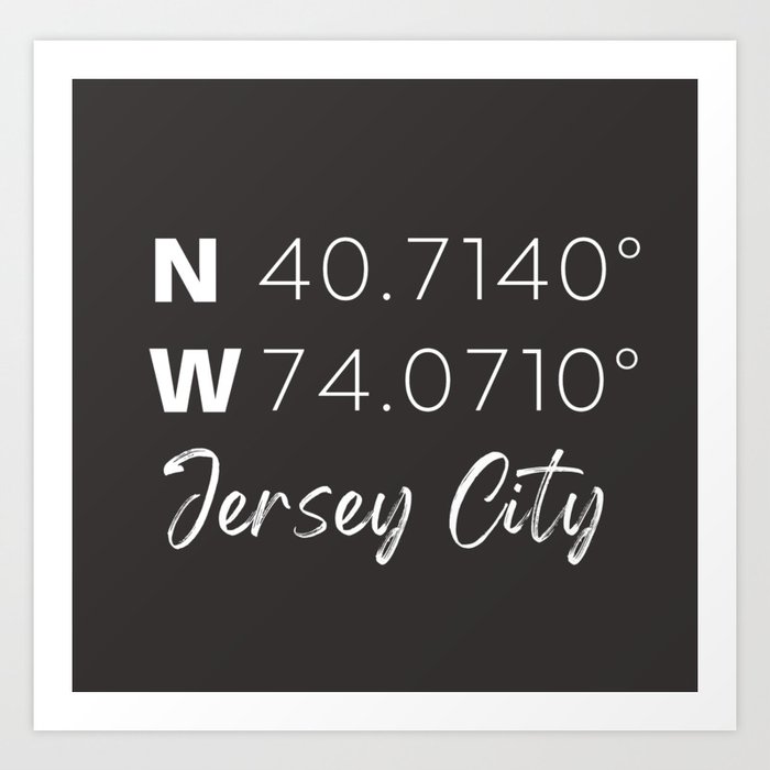 Jersey City Coordinates Art Print