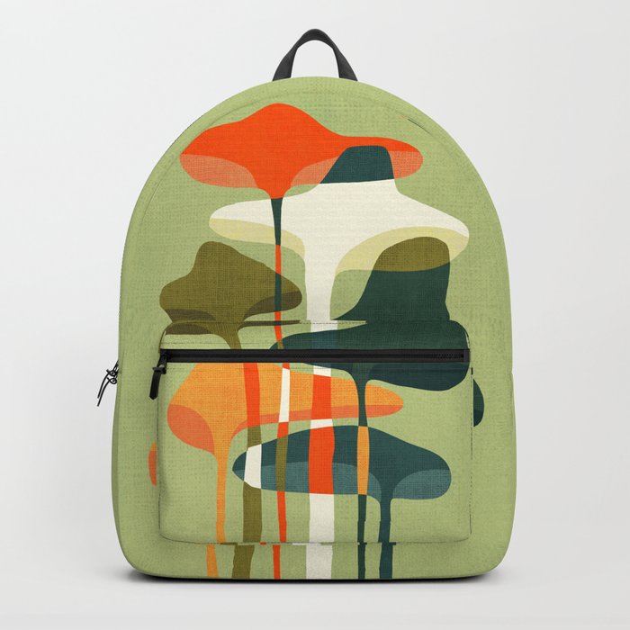 Little mushroom Rucksack | Gemälde, Digital, Other, Abstrakt, Expressionismus, Illustration, Colorful, Whimsical, Mid-century, Pilz